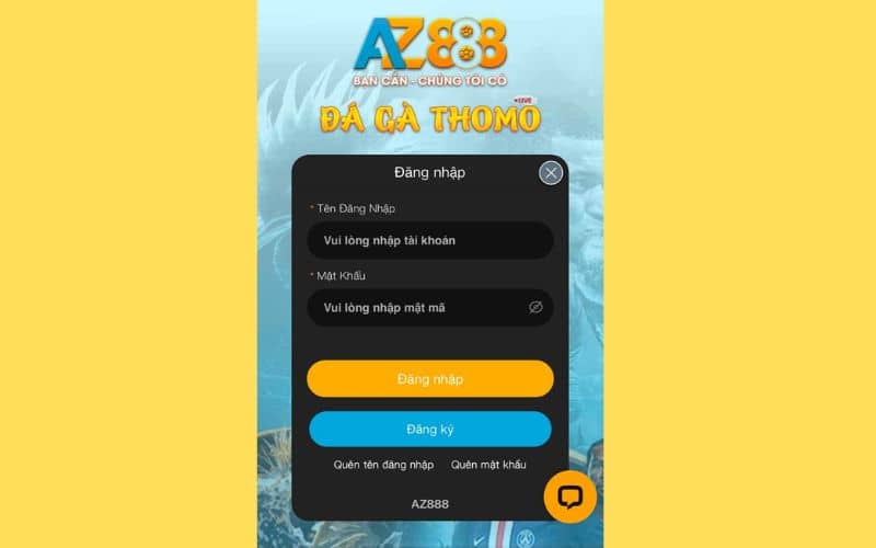 Điền thông tin đăng nhập AZ888 vào biểu mẫu Điền thông tin đăng nhập AZ888 vào biểu mẫu