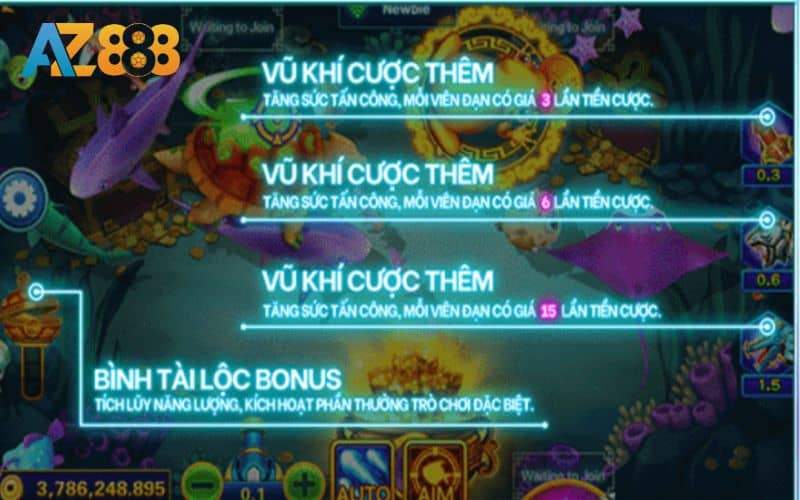 Các tính năng và vũ khí hỗ trợ săn cá Các tính năng và vũ khí hỗ trợ săn cá