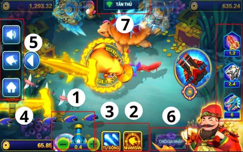 Giao diện trò chơi dễ điều khiển săn cá Giao diện trò chơi dễ điều khiển săn cá